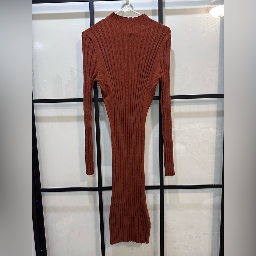 Bohme Brown Bodycon Dress with Dolman Sleeves